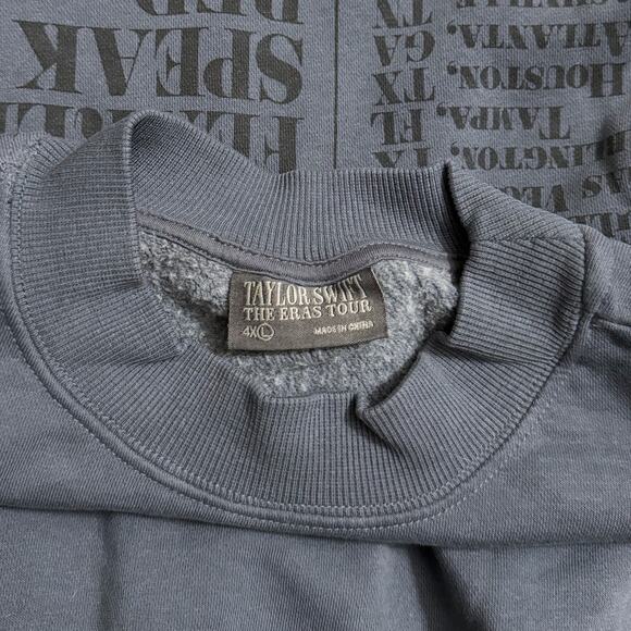 NEW Taylor Swift THE ERAS TOUR Blue Crewneck Sweatshirt SIZE MEDIUM *Flaw* READ! - Picture 4 of 6